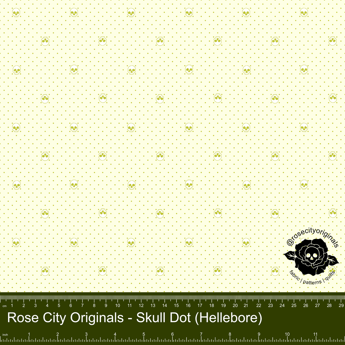 Pushing Up Daisies - By The Yard - Skull Dot (Hellebore)