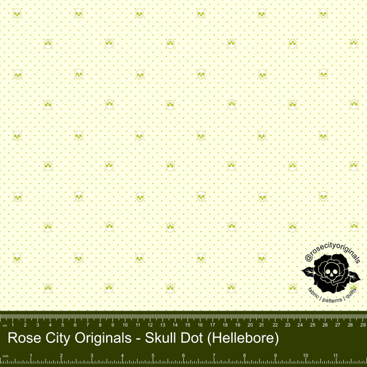 Pushing Up Daisies - By The Yard - Skull Dot (Hellebore)