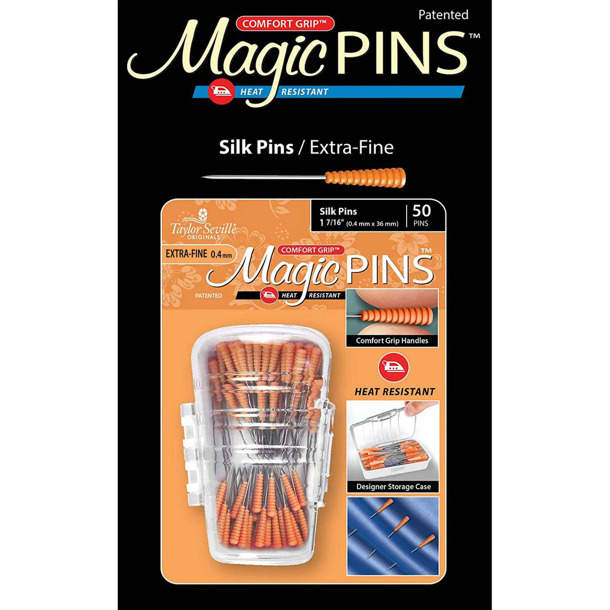Tailor Mate Magic Pins In Designer Case 50pc # 219690