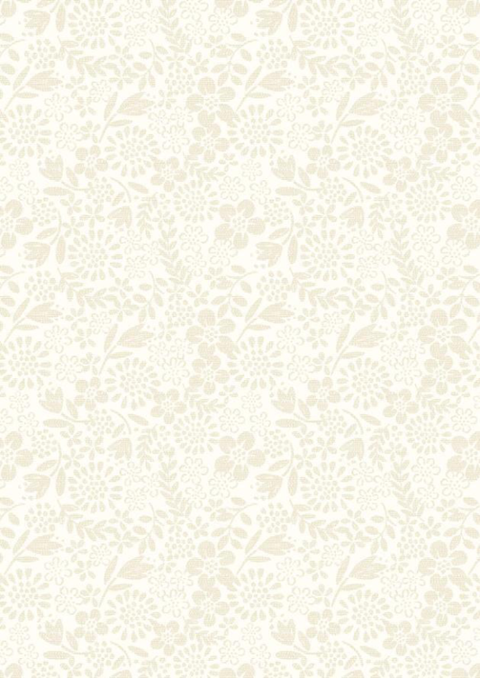 Lewis & Irene - Tiny Tonals - Cream on Cream Flower Garden