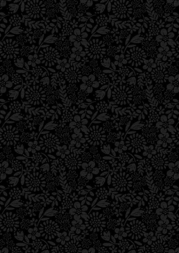 Lewis & Irene - Tiny Tonals - Black on Black Flower Garden