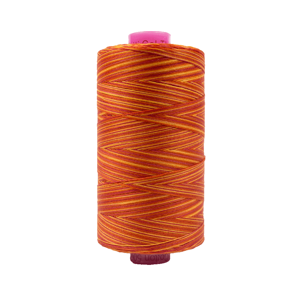 Wonderfil Tutti Variegated Cotton 50wt Thread - TU11 - Tomato (1000m / 1094yd)
