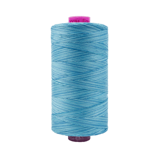 Wonderfil Tutti Variegated Cotton 50wt Thread - TU23 - Sea Blue (1000m / 1094yd)