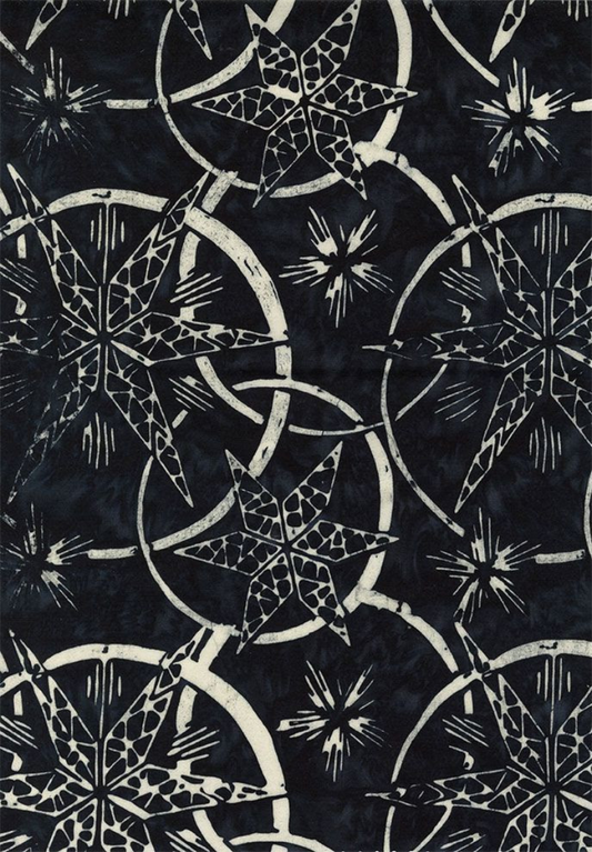 Timeless Treasures -  Tonga Batiks - Sonic Stars and Rings (Jet)