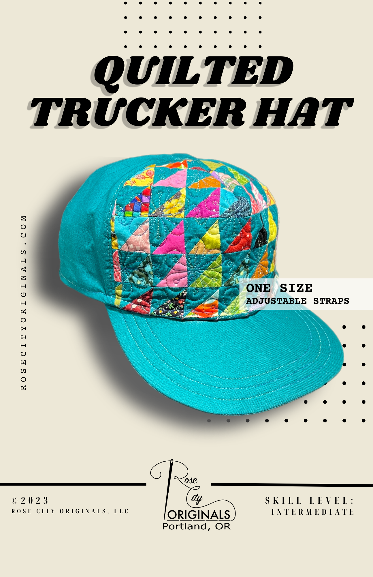 Quilted Trucker Hat - Pattern - PDF Download