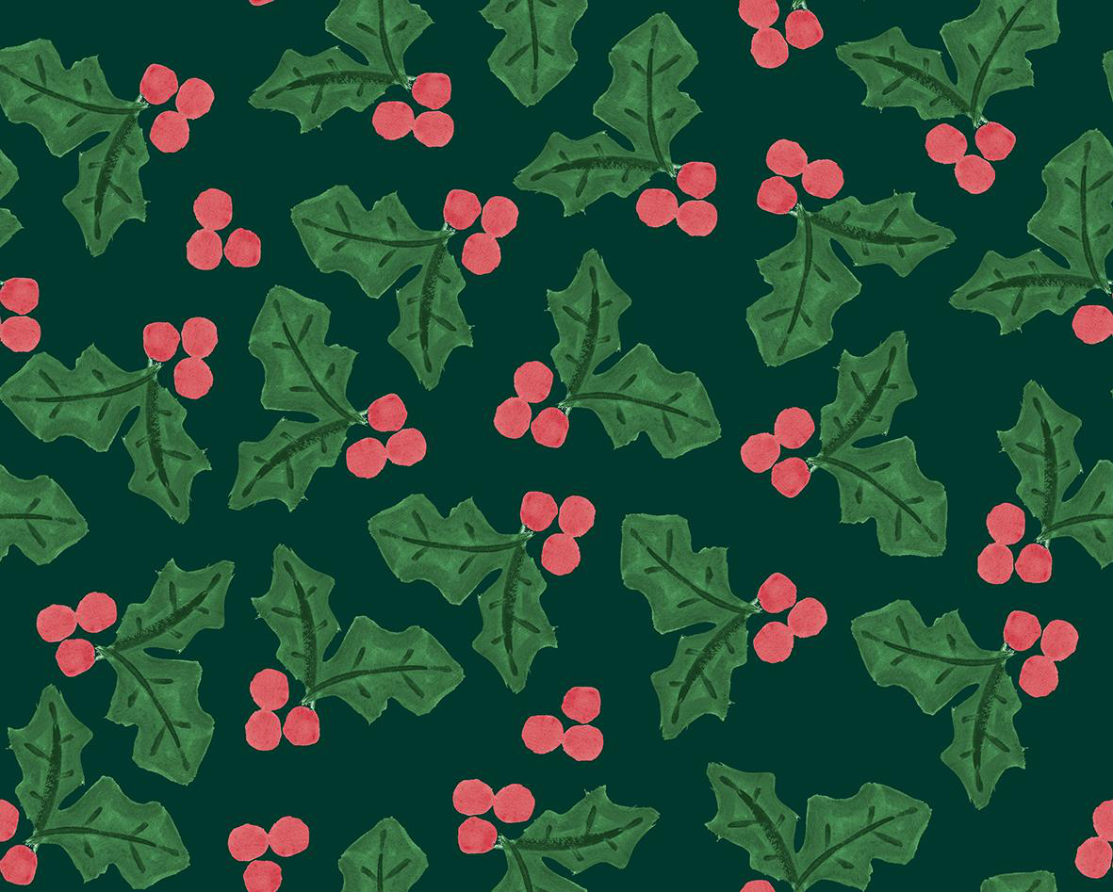 Lewis & Irene - Merry Happy Christmas - Holly (Black Forest)
