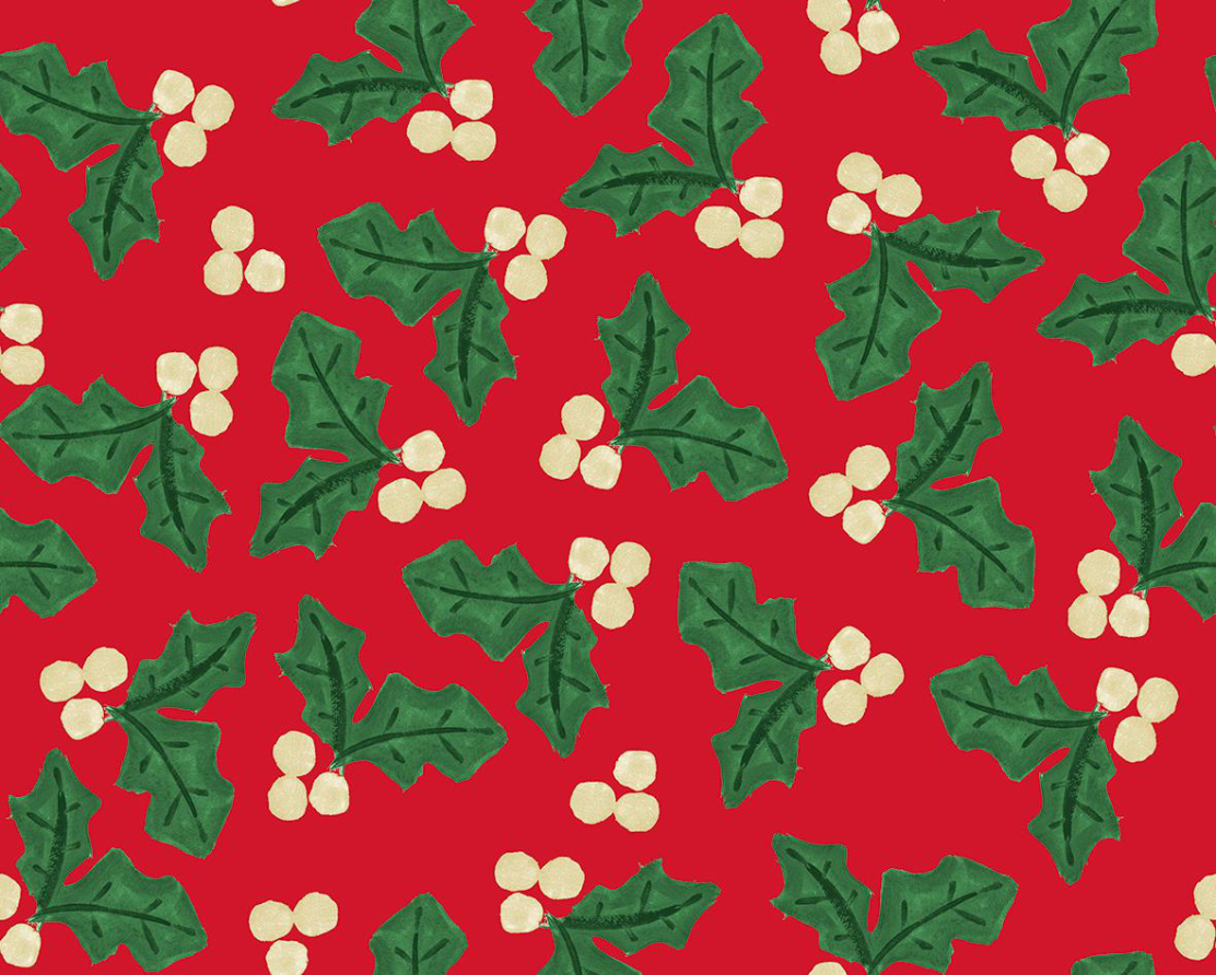 Lewis & Irene - Merry Happy Christmas - Holly (Festive Red)