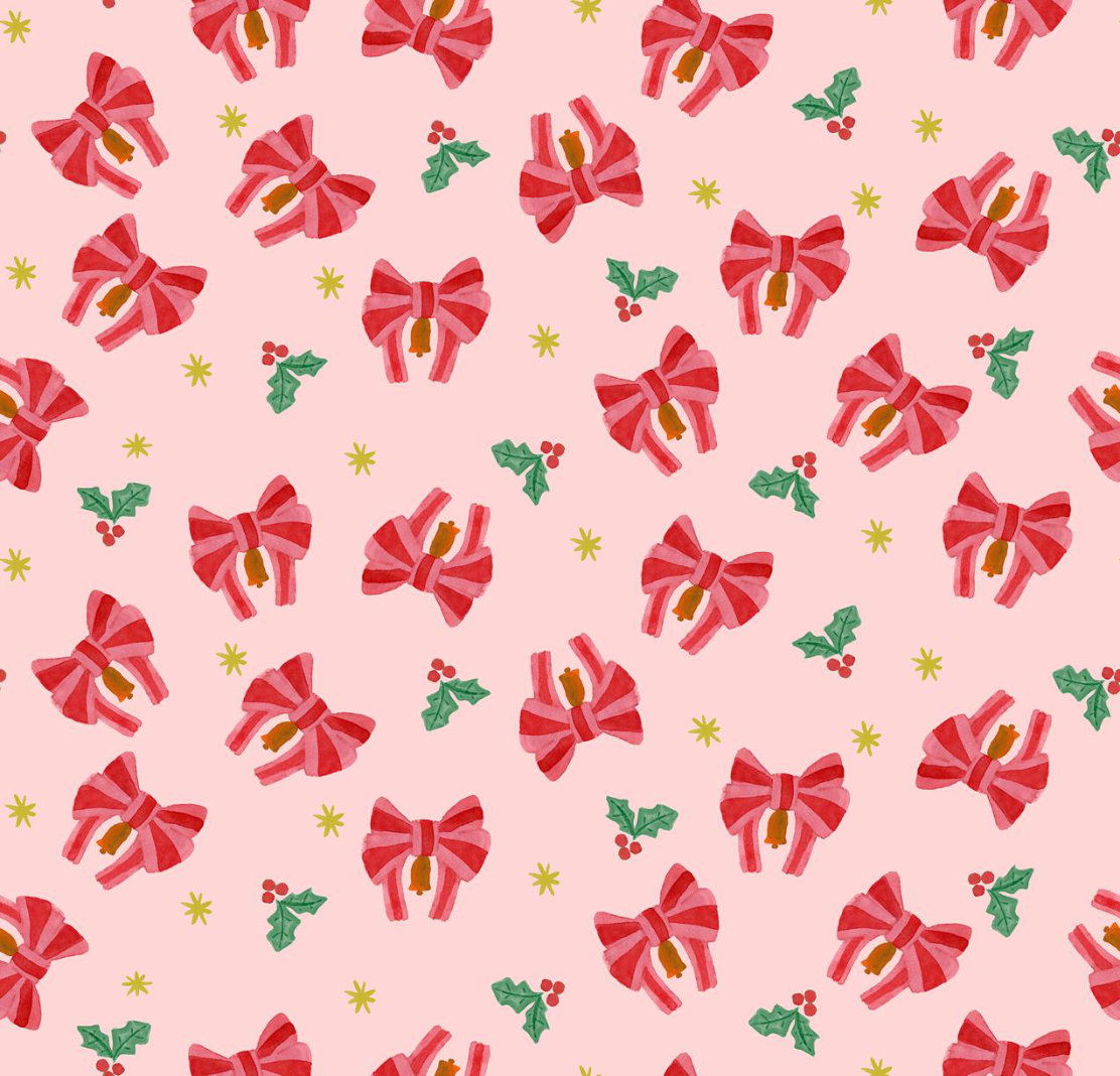 Lewis & Irene - Merry Happy Christmas - Bows & Bells (Candy Cane)
