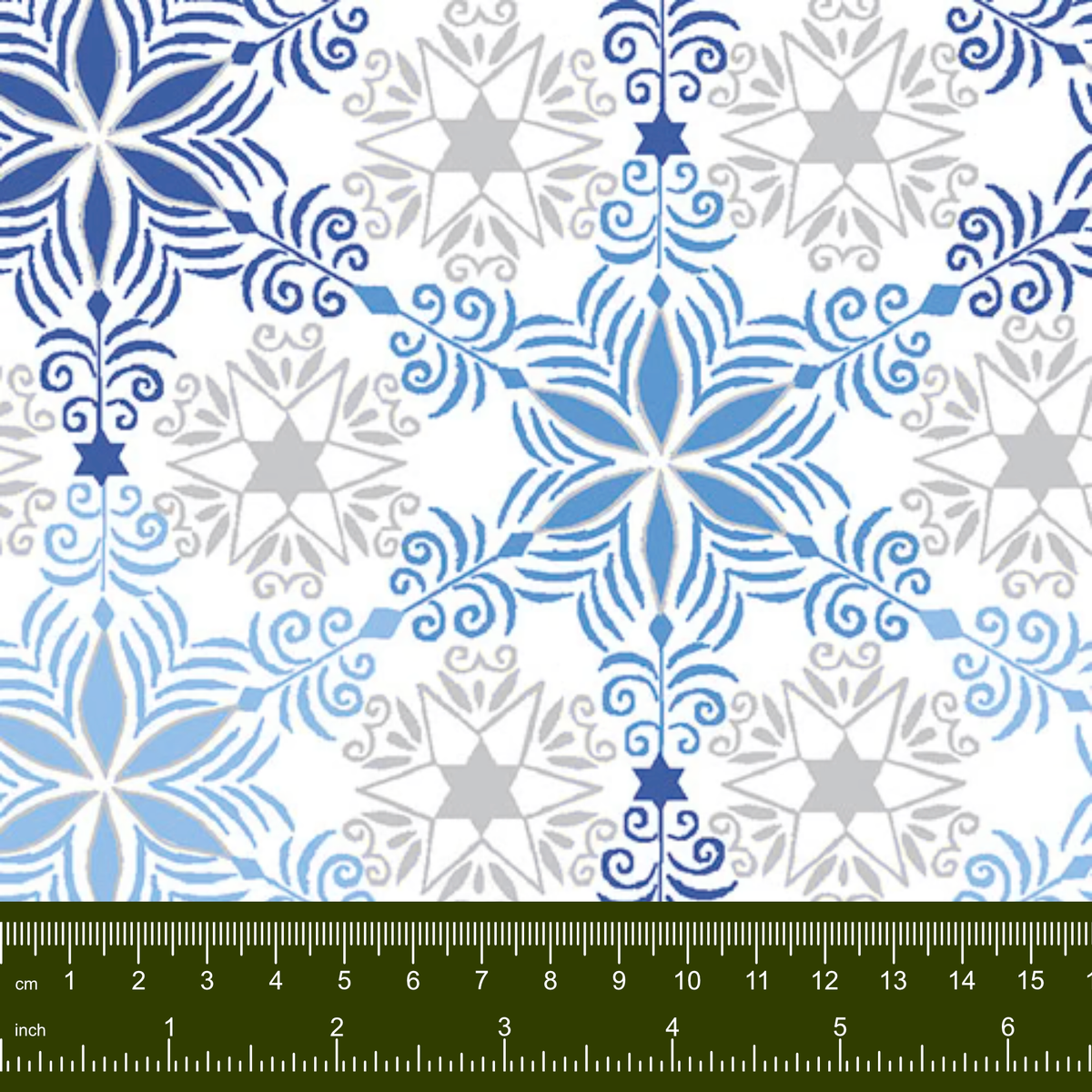 Bargain Basement Fabric - Blue Holiday - Star (Blue) by PBS Fabrics