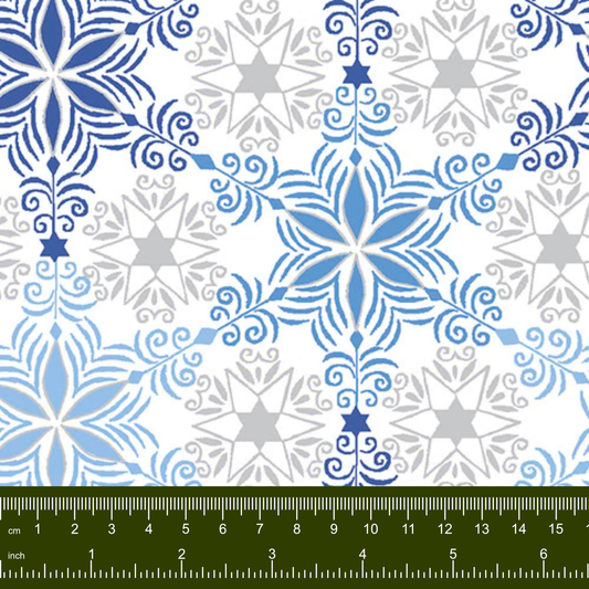Bargain Basement Fabric - Blue Holiday - Star (Blue) by PBS Fabrics