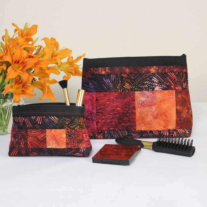 June Tailor - Cosmetic Bags (2) - Quilt As You Go Kit with Zippy-Do-Done Zipper