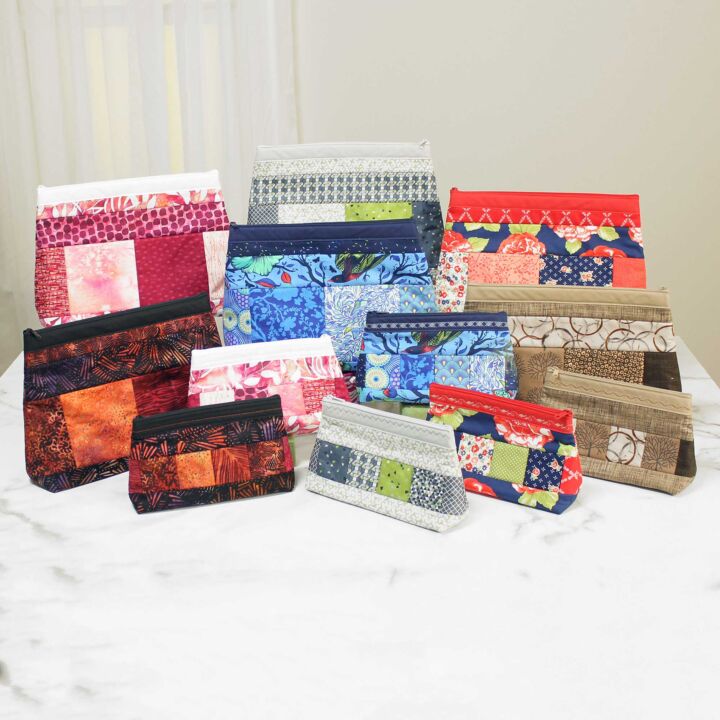 June Tailor - Cosmetic Bags (2) - Quilt As You Go Kit with Zippy-Do-Done Zipper