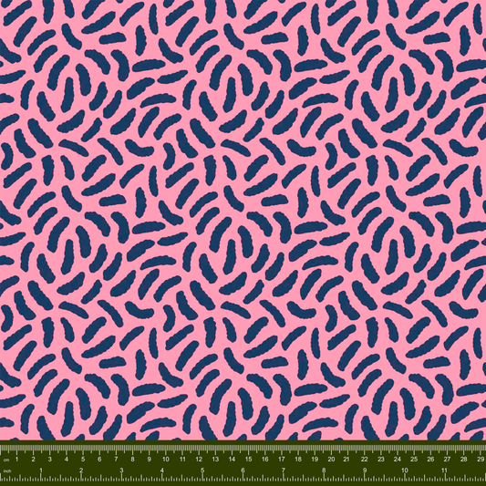 Bargain Basement Fabric - Garden Glory - Pretty Pickles (Pink/Navy) by PBS Fabrics
