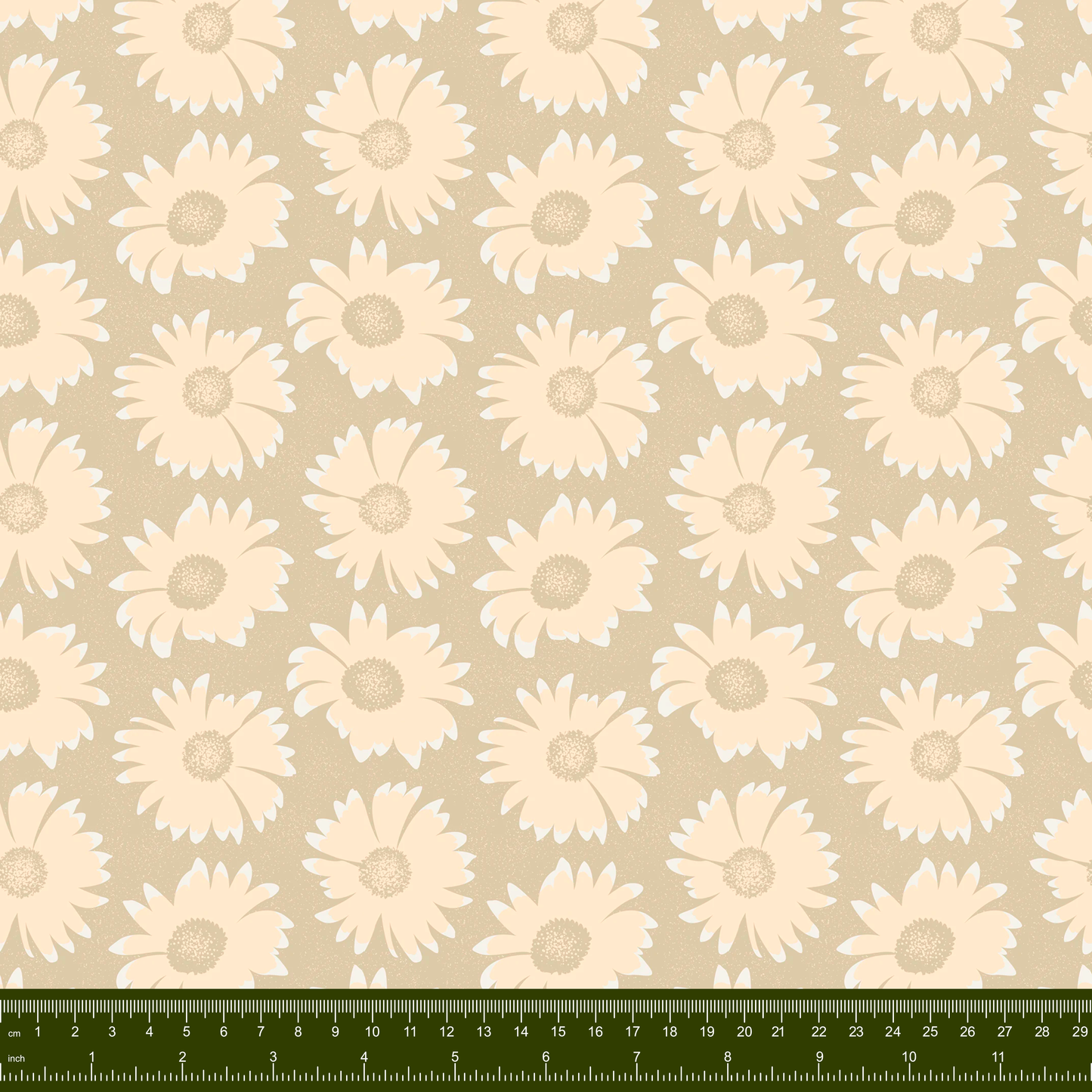 Bargain Basement Fabric - Gulls Wanna Have Fun - Flowers (Taupe) by PBS Fabrics