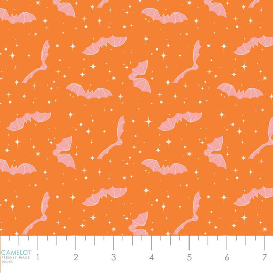 Camelot Fabrics - Ghostly Garden - Wicked Cute (Orange)