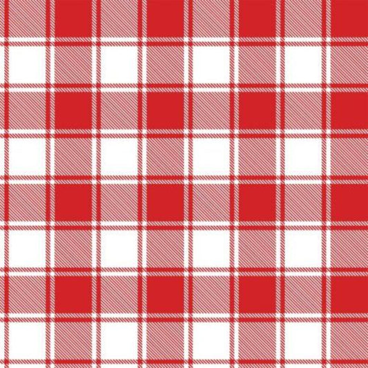 Bargain Basement Fabric - Red White Plaid by 3 Wishes Fabric