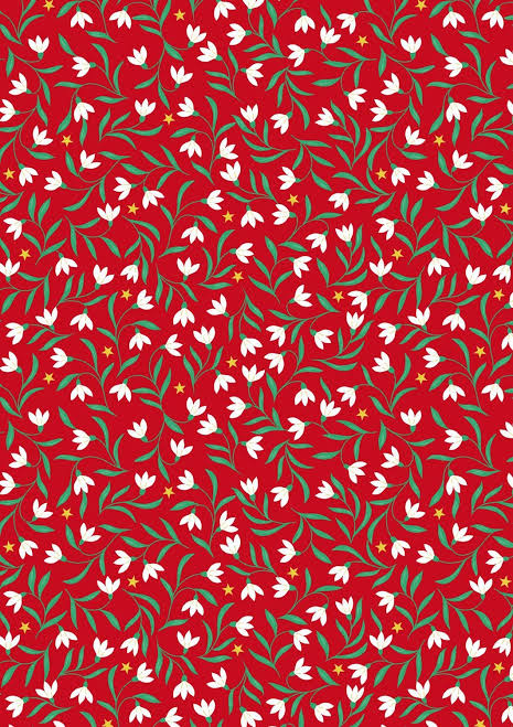 Lewis & Irene - Christmas in Bluebell Wood - Snowdrops (Red)(Metallic)