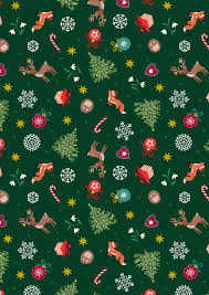 Lewis & Irene - Christmas in Bluebell Wood - Scattered Festive (Green)(Metallic)