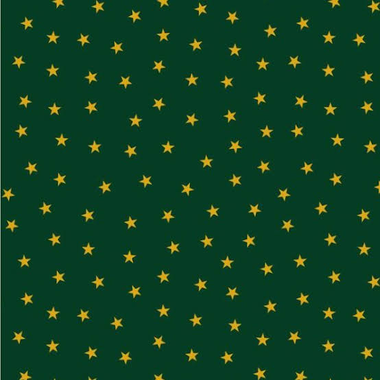 Lewis & Irene - Christmas in Bluebell Wood - Gold Stars (Green)(Metallic)