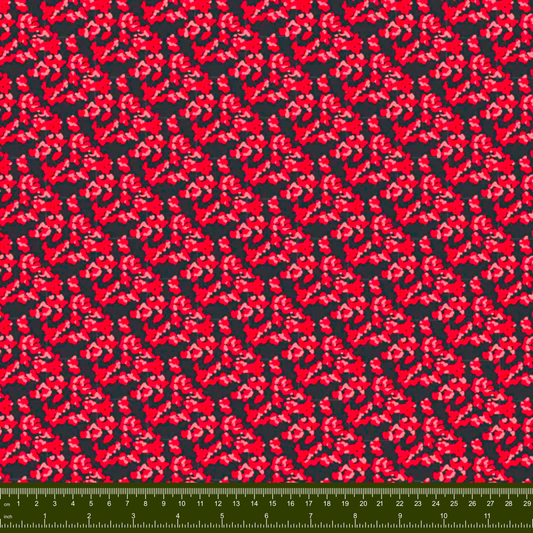 Bargain Basement Fabric - Imperial Garden - Petals (Black/Red)  by PBS Fabrics
