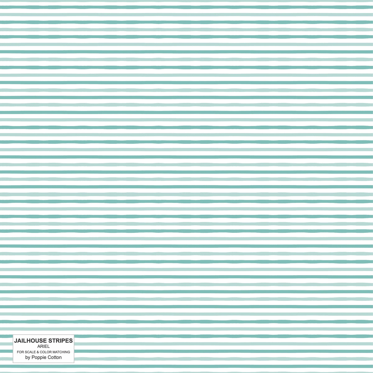 Poppie Cotton - Jailhouse Stripes - Ariel (Teal)
