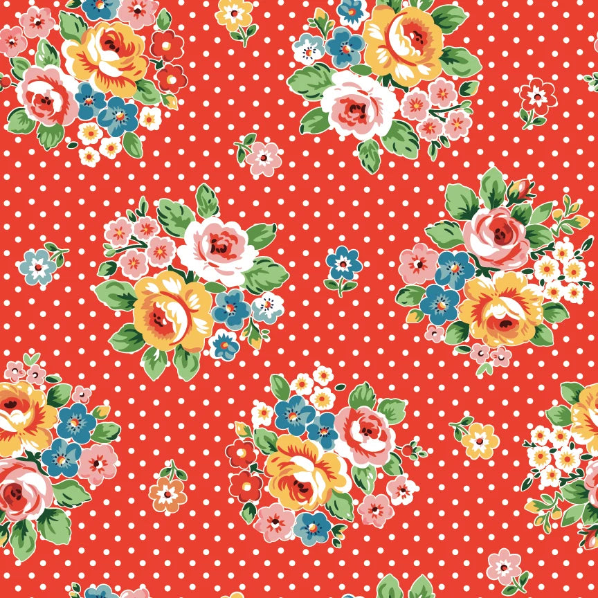 Poppie Cotton - Flower Market - Market Bouquet (Red)
