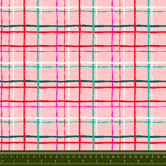 Bargain Basement Fabric - Handmade Holiday - Plaid (Pink) by PBS Fabrics