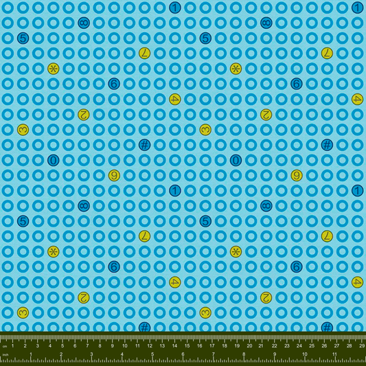 Bargain Basement Fabric - Ring Ring - Dots (Blue)  by PBS Fabrics