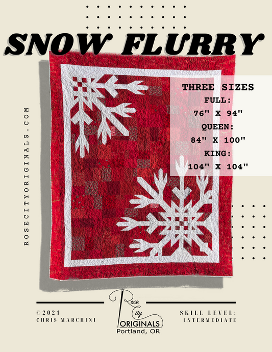 Snow Flurry - Patchwork Quilt Pattern - Printed Booklet