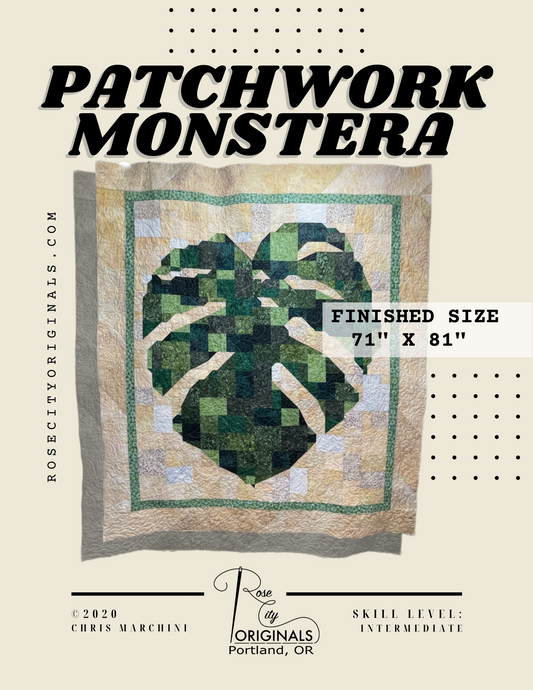 Patchwork Monstera - Quilt Pattern - Printed Booklet